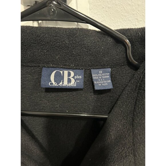 C.B. Casual Plus Size 1X Black Fleece Full-Zip Jacket - Picture 4 of 7